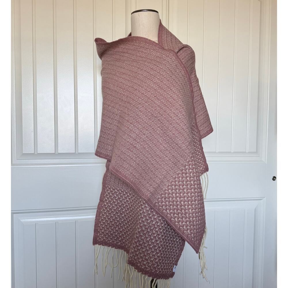 Chi Coracao Pink & Off White Oversized Wool Scarf Portugal Portuguese 16 x 77
